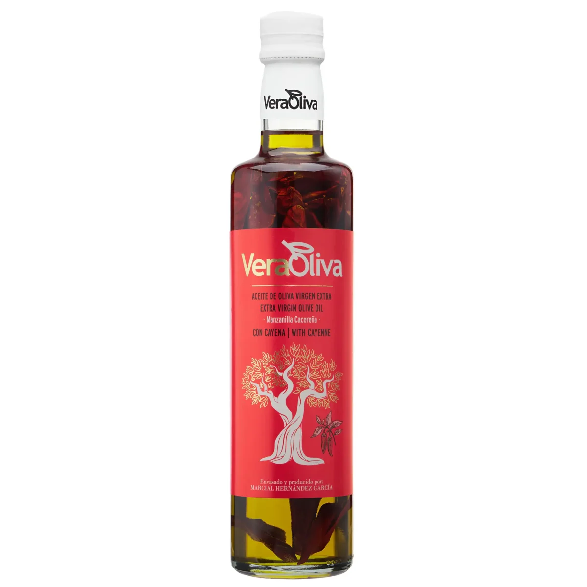 Aceite de Oliva Virgen Extra con Cayena - Botella Cristal 500ml - Imagen 2
