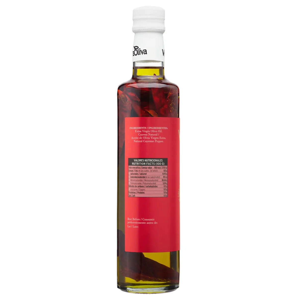 Aceite de Oliva Virgen Extra con Cayena - Botella Cristal 500ml - Imagen 3